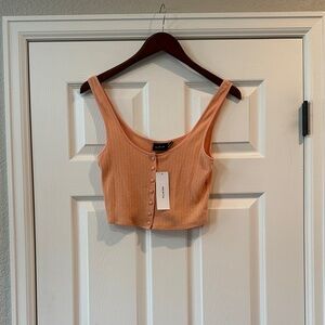 Urban Outfitters Coral Buttoned Crop Top